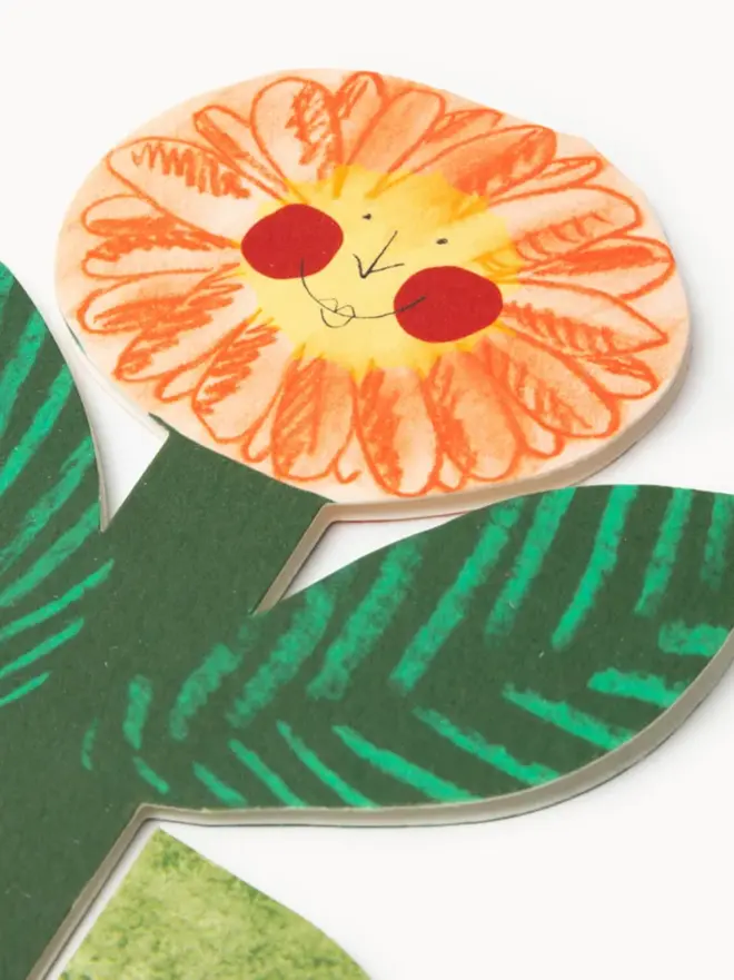 flower card with smiley face for birthday