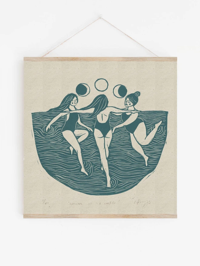 Women of the Water Linoprint