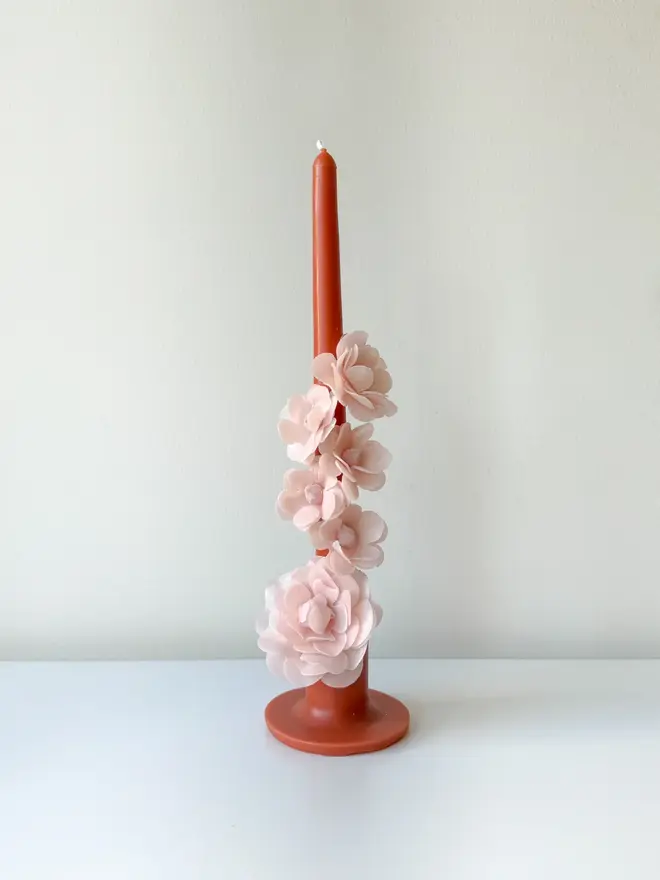 Handcrafted Floral Taper Candle