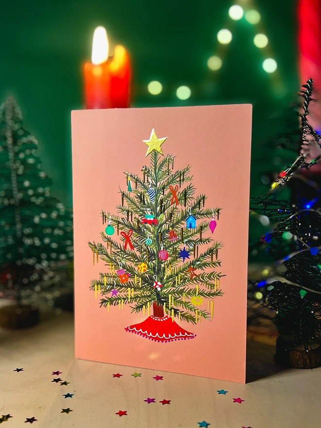 Gold Foiled Christmas Tree Card