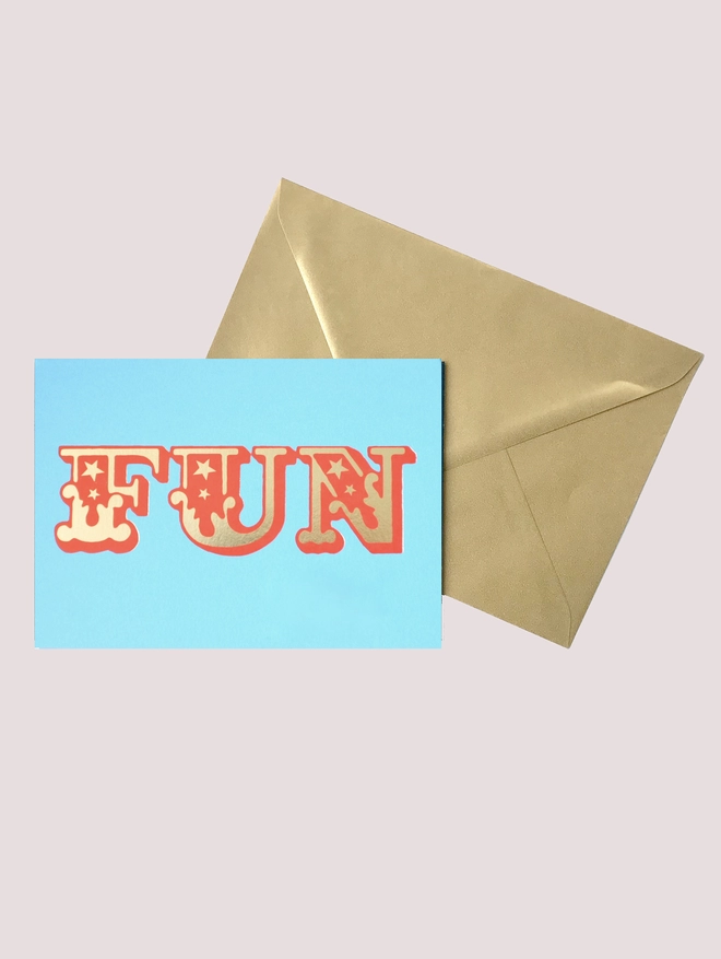 Fun card with gold envelope