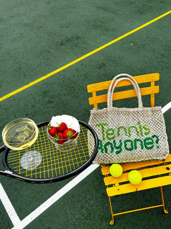 'Tennis Anyone?' Jute Tote Bag