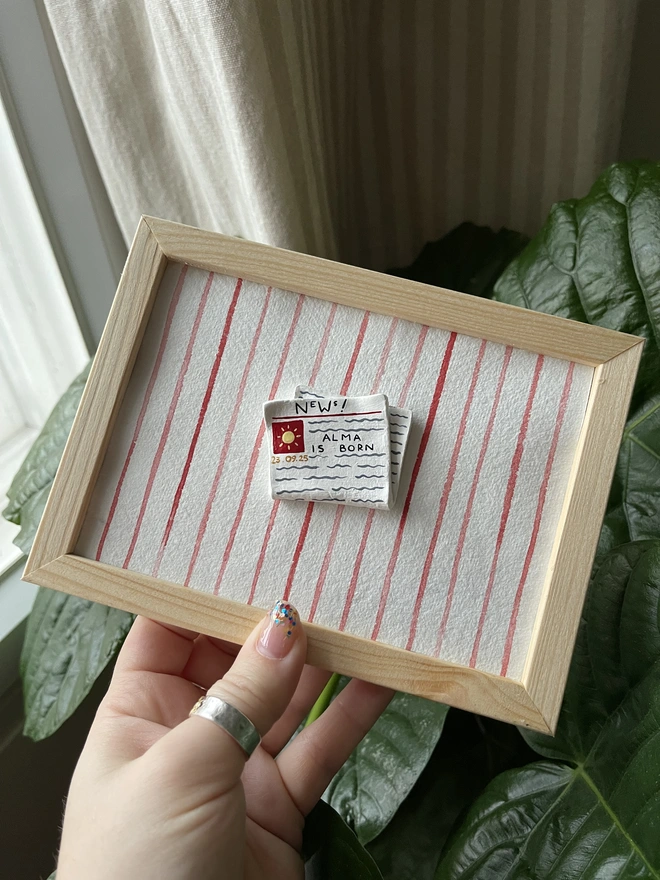 New Baby Personalised Framed Newspaper Keepsake