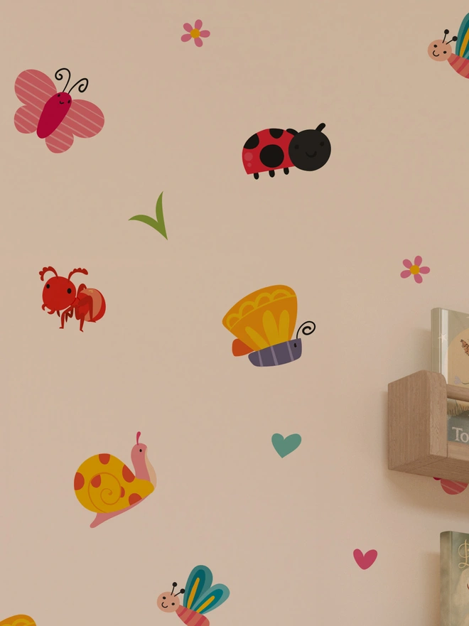 Mini bug decals for kids bedrooms