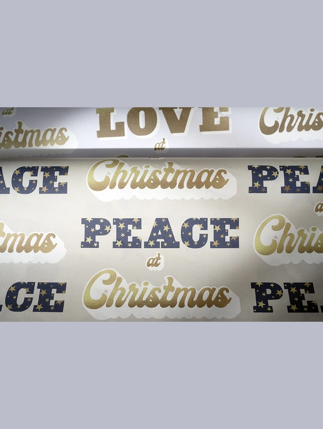 Peace at Christmas wrapping paper