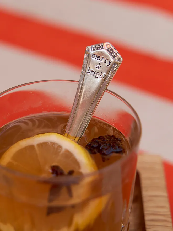 Merry and bright vintage cocktail stirrer