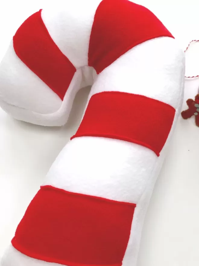 Red and White Candy Cane Cushion