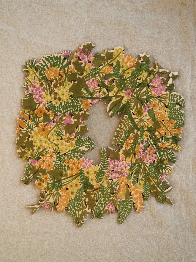 spring floral wooden wreath