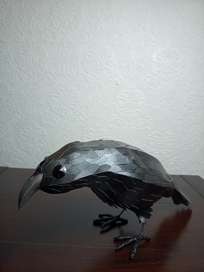 black crow bird sculpture