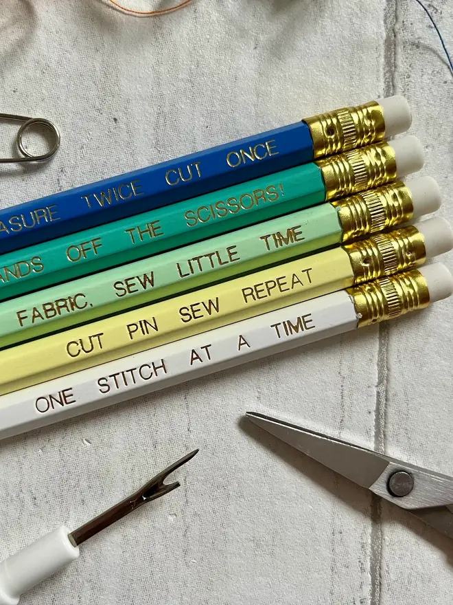 Sewing Themed Pencils (Set Of 5)