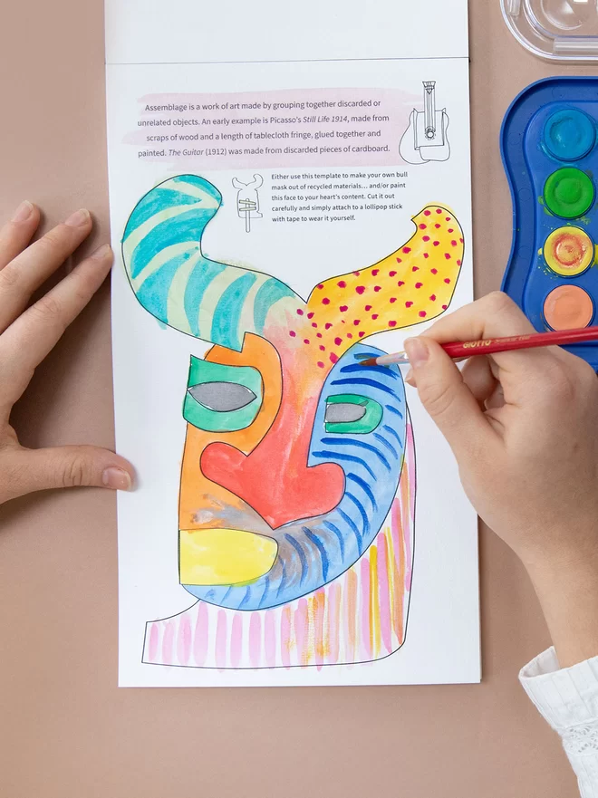 Bold Beasts Sketchbook for children create a beast mask inspired by Pablo Picasso