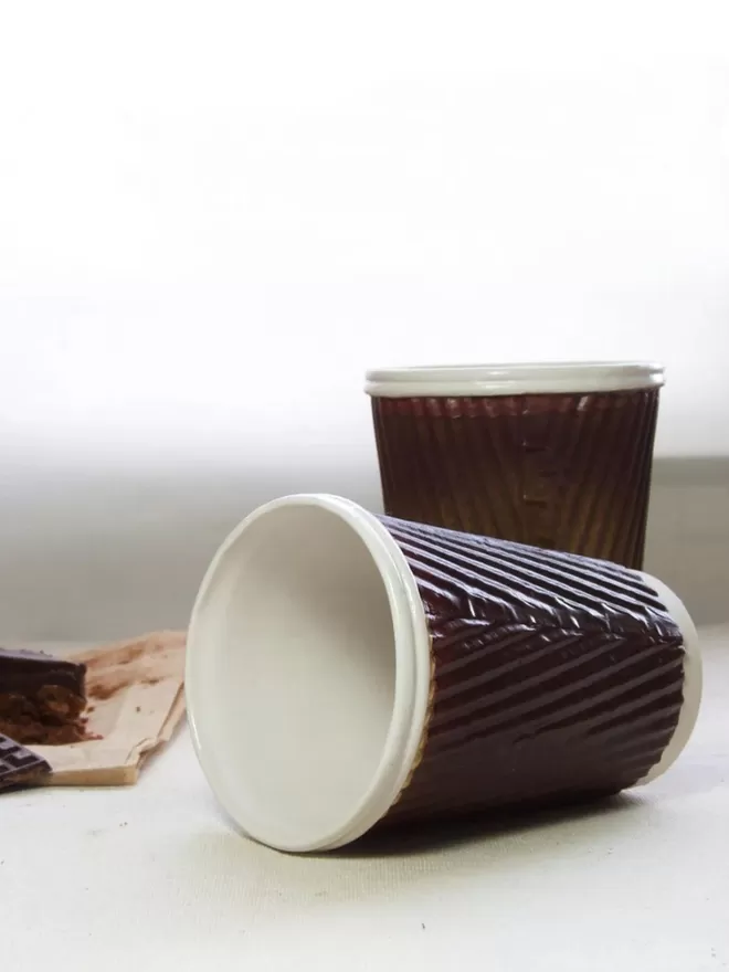 Chocolate ceramic coffee cups