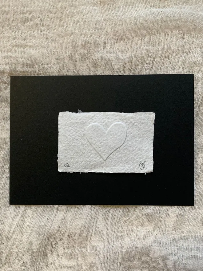 embossed paper heart artwork handmade susan bradley