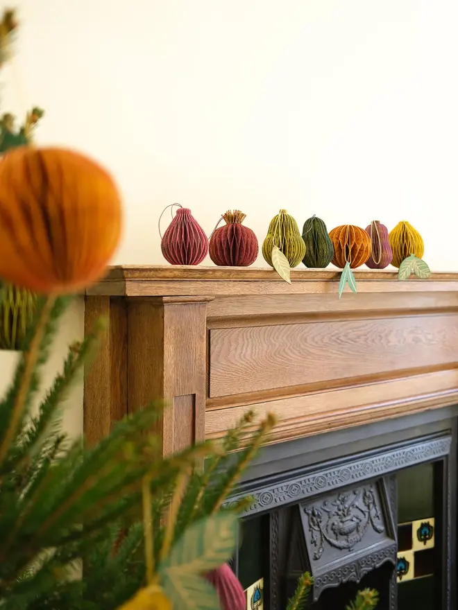 Pomegranate Honeycomb Ornament (Set Of 6)