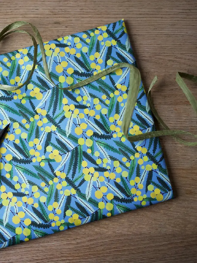 mimosa flower gift wrap