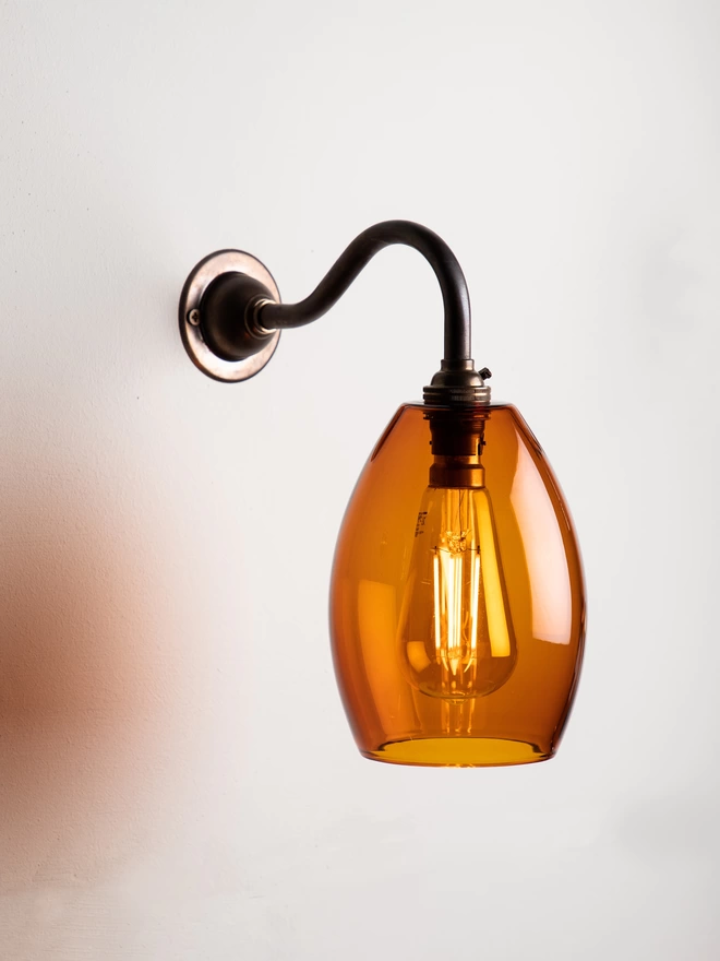 Small Amber Wall Light in Old English