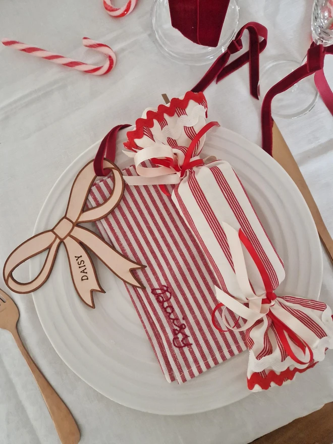 Personalised Hand Embroidered Name Napkins 