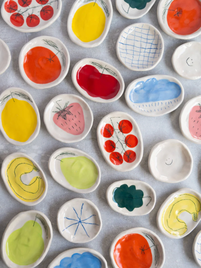 Wee Dishes. A selection of each design of dish.