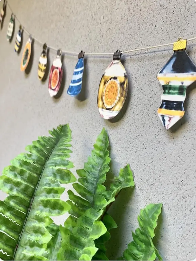 Retro Christmas bauble bunting