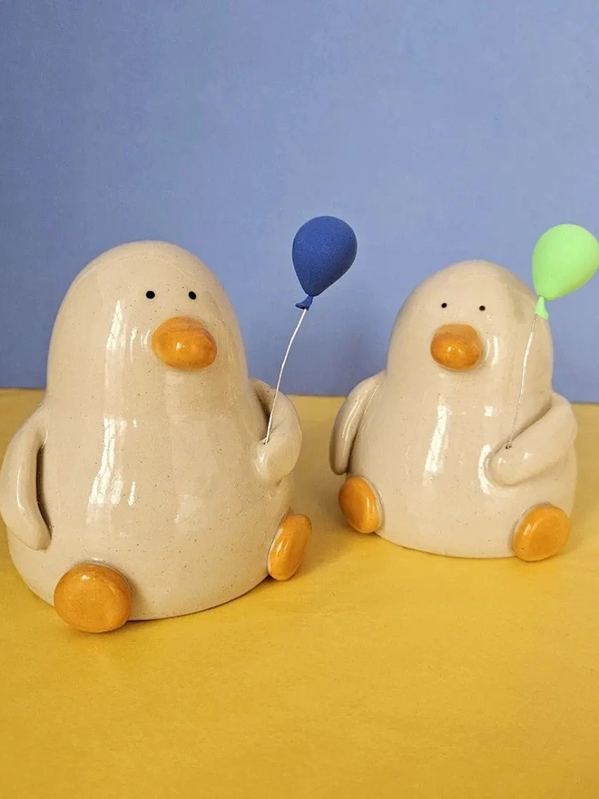Trent at the Event Balloon Duck Ceramic Sculpture