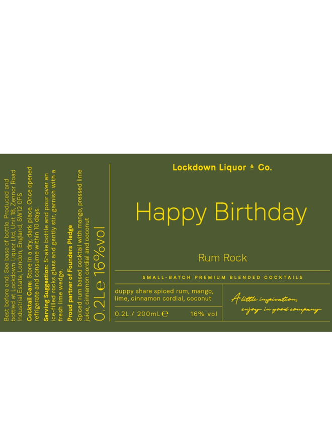 personalised rum rock label