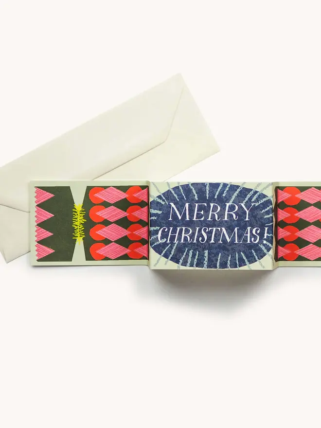 blue christmas cracker card