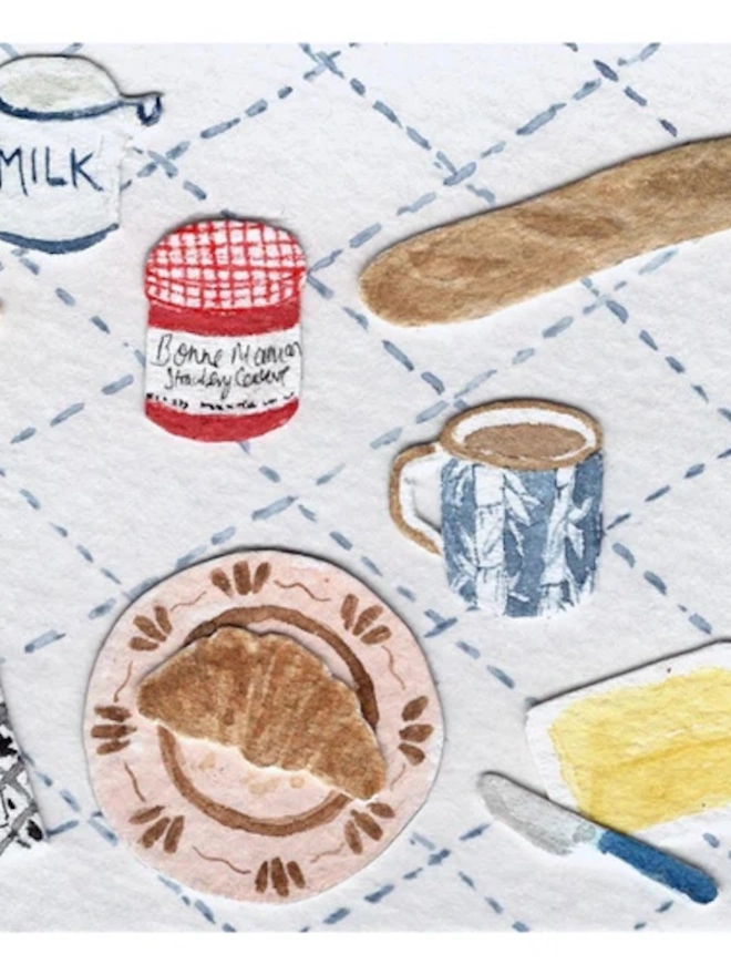 Breakfast In The Country Greetings Card