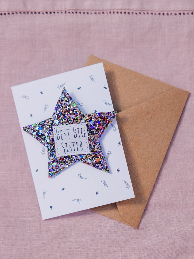 Best bring brother and big sister glitter star patch