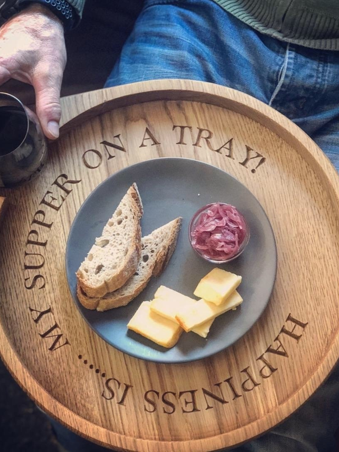 Oak supper tray