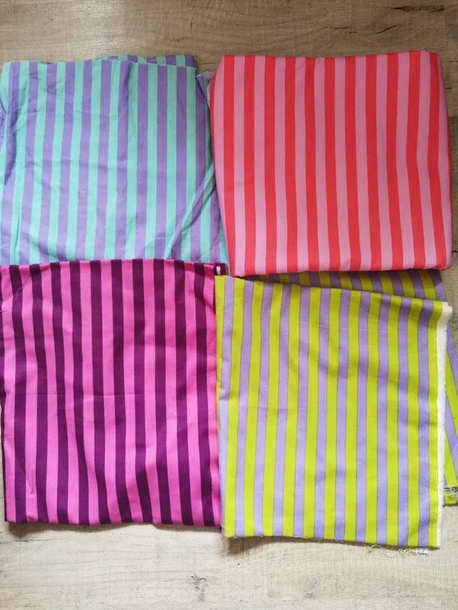 striped fabric for Christmas sack 
