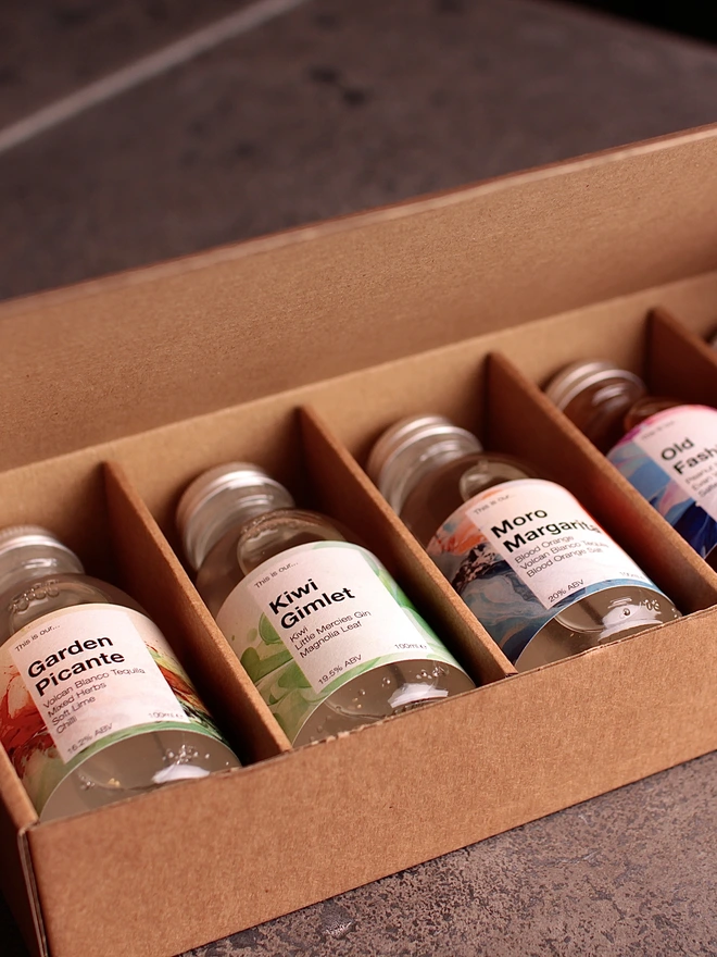 Gift box of mini cocktails