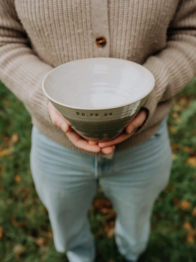 personalised ceramic serving bowl