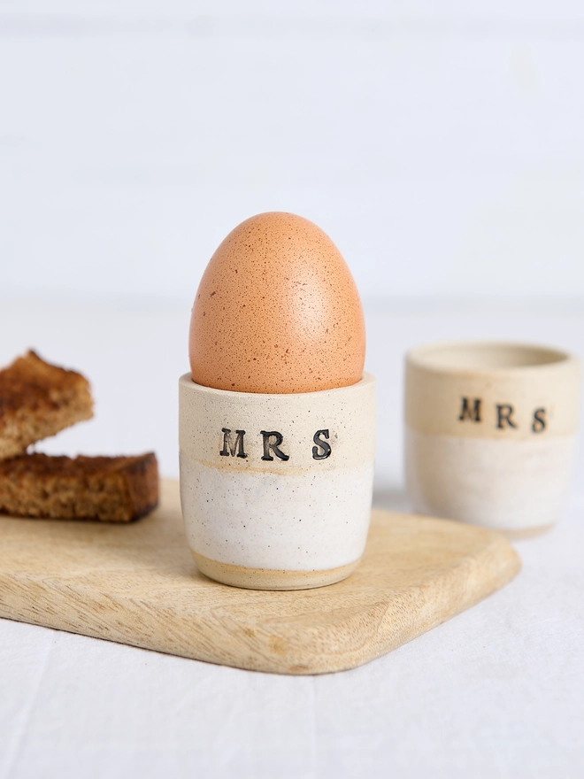 Personalised ceramic egg cups