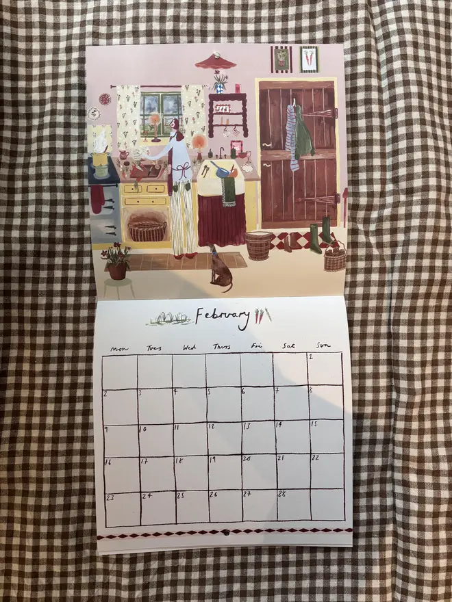 2026 calendar cottage kitchen harriet watson December