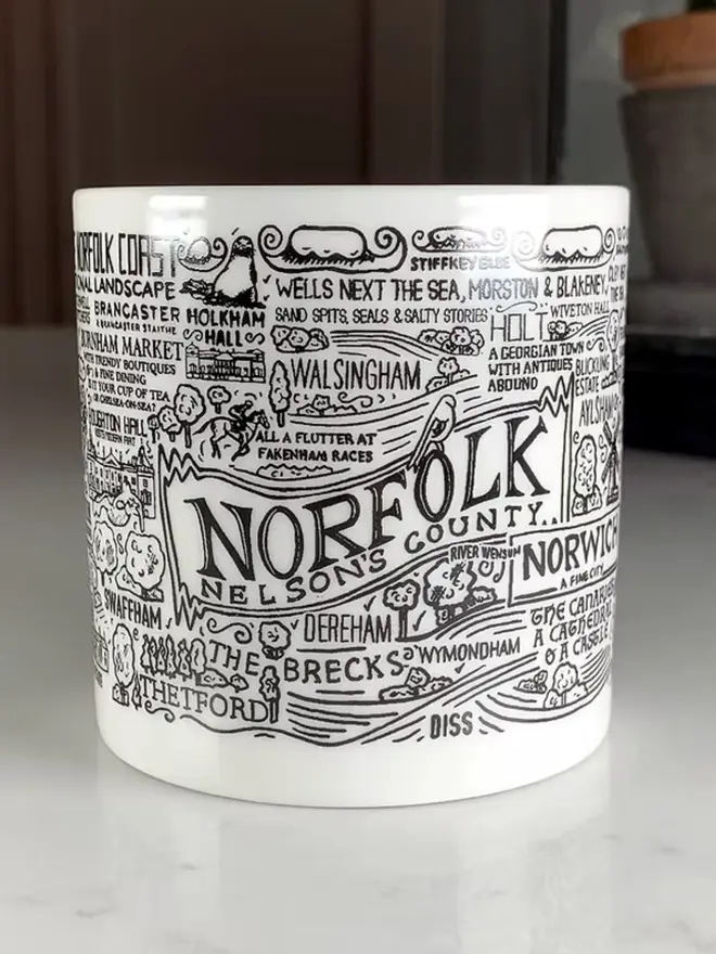 Norfolk Mug Bone China Close Up