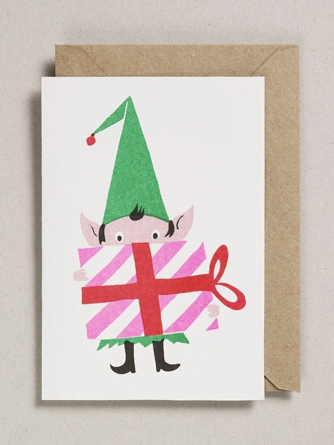 Set of 8 Elf Christmas Cards