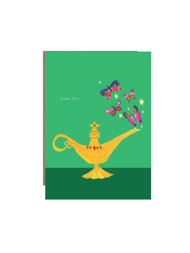 genie lamp thank you card