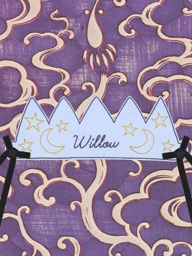 Halloween crown with stars moons and cats