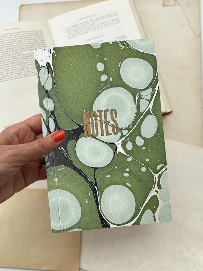 Green marble notebook