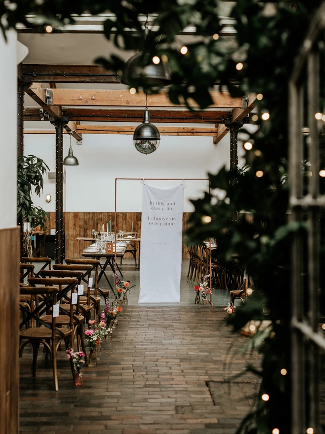 fabric wedding welcome sign banner