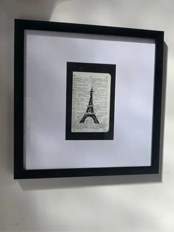 paris eiffel tower linocut print susan bradley