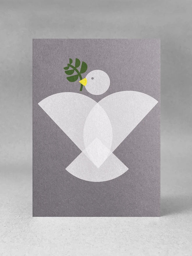 geometric screen print dove card