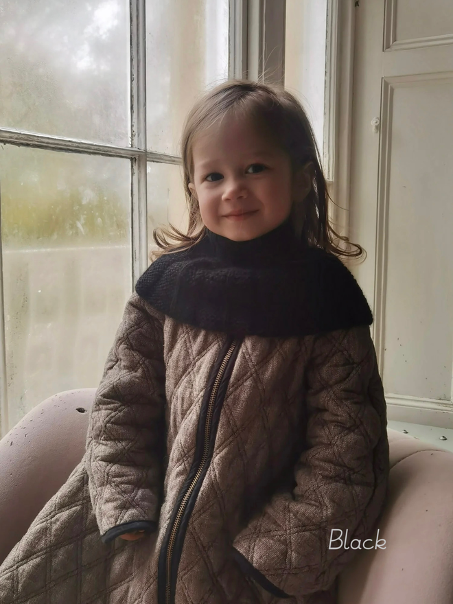 wool neck warmer black