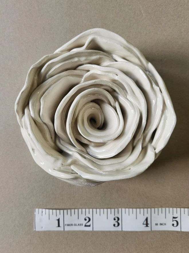 white ceramic rose flower for wall pottery art gift ideas anniversary wedding 