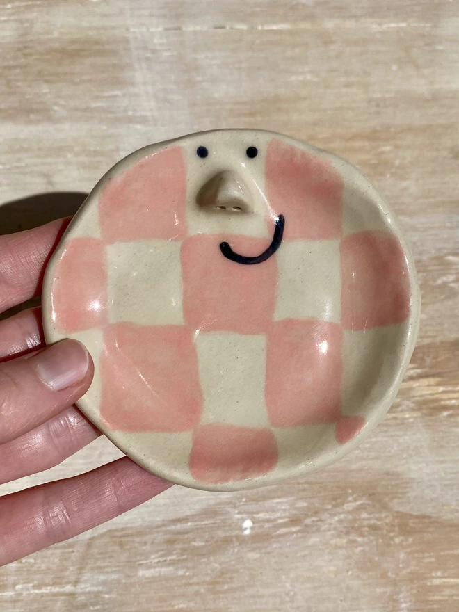 rose ceramic trinket tray - held
