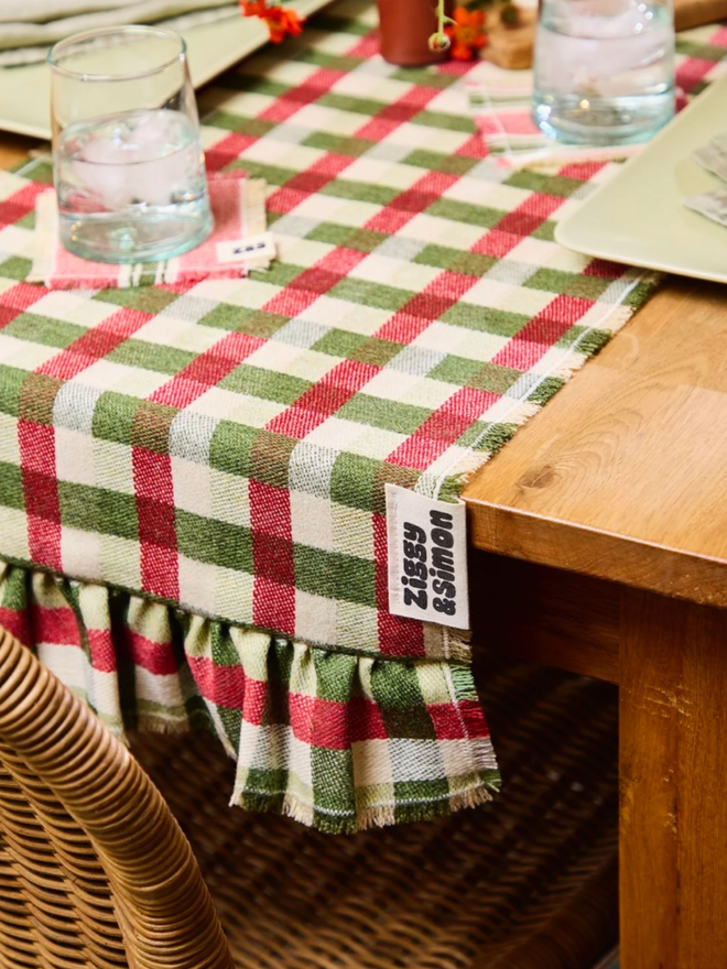 Sour Apple Runner. A runner on a table.
