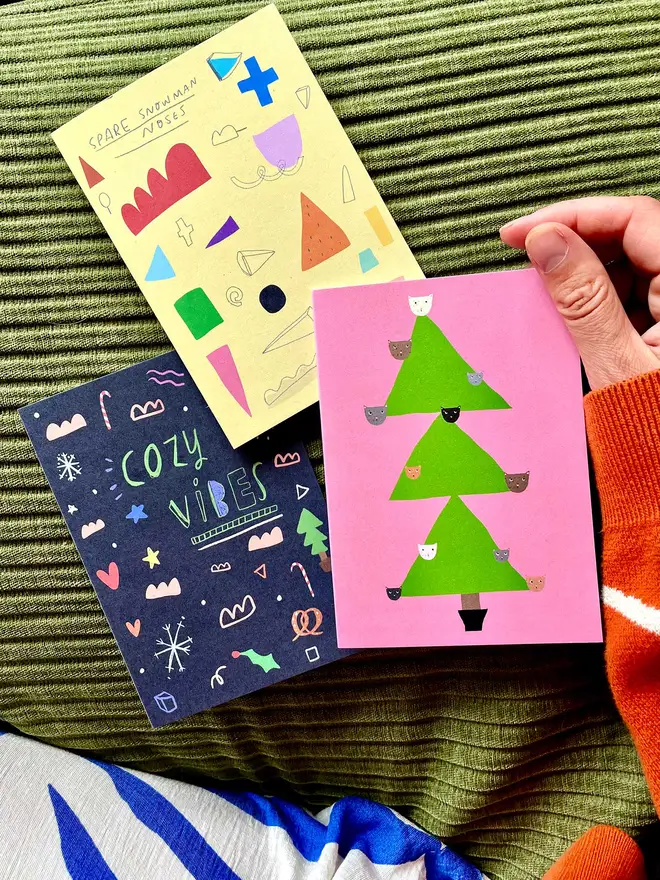 Nicola's christmas cards are perfectly colourful