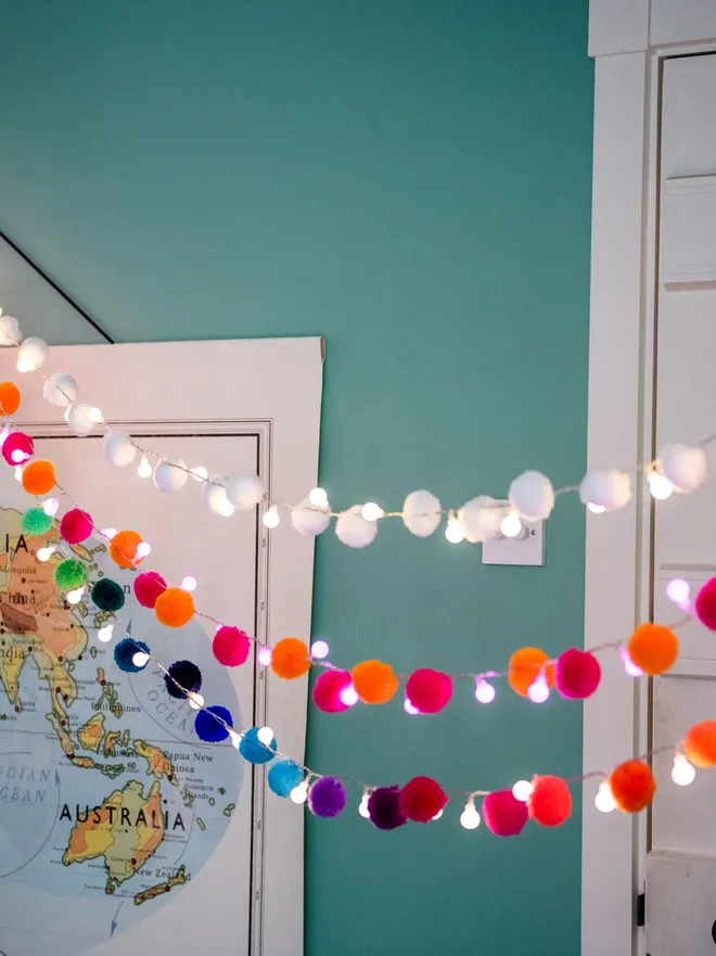 pom pom fairy light chains 