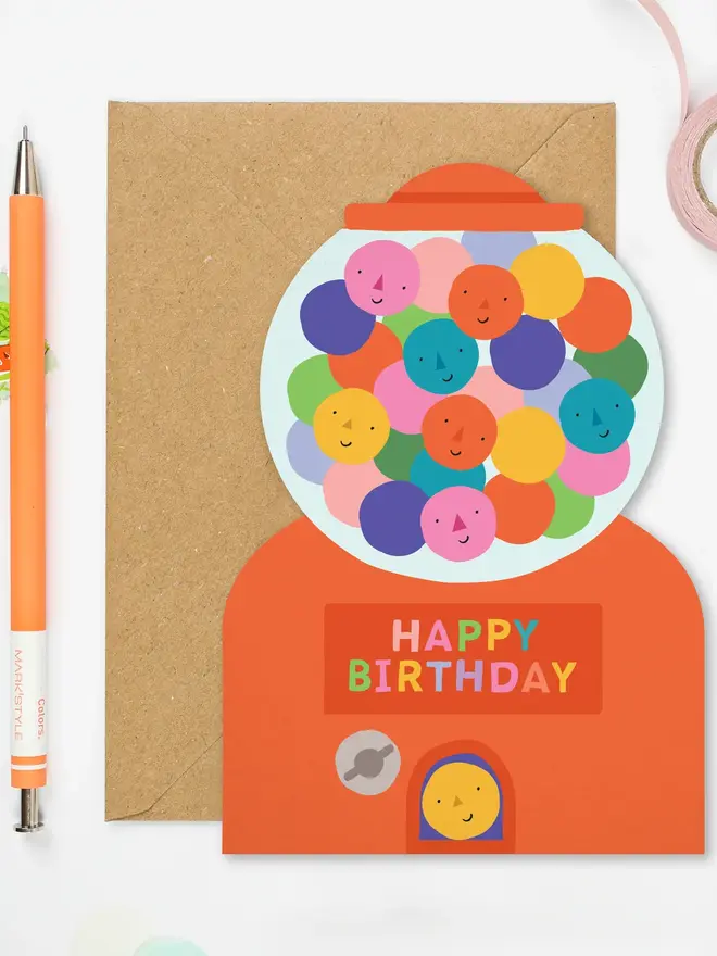 Gumball Machine Birthday Card