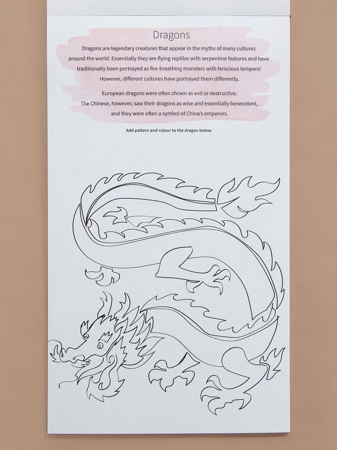 Bold Beasts Sketchbook for children looking at dragons